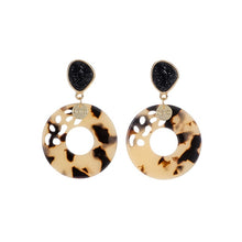 Load image into Gallery viewer, 2018 Fashion ZA Jewelry Acrylic Resin Oval Dangle Earrings For Women Geometry Big Circle Tortoiseshell Earrings Acetate Brincos