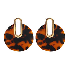 Load image into Gallery viewer, 2018 Fashion ZA Jewelry Acrylic Resin Oval Dangle Earrings For Women Geometry Big Circle Tortoiseshell Earrings Acetate Brincos