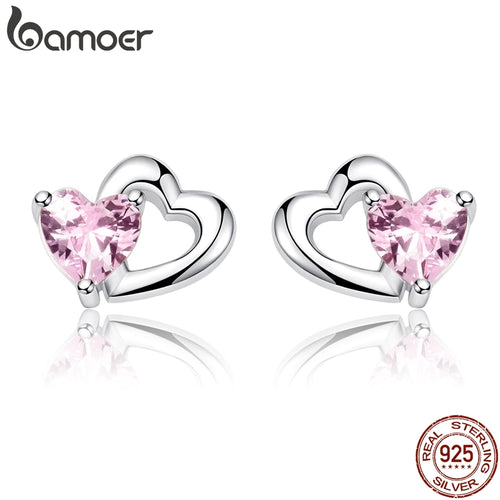 BAMOER 925 Sterling Silver Double Heart