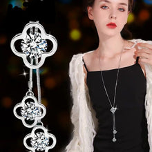 Load image into Gallery viewer, BYSPT Zircon Black Rose Flower Long Necklace Sweater Chain Fashion Metal Chain Crystal Flower Pendant Necklaces Adjusted