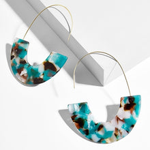 Load image into Gallery viewer, 2018 New Fashion Leopard Grain Multi-Color Big Hook Acrylic Earrings Special Design Semicircle Resin Drop Earring ZA Brincos