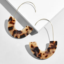 Load image into Gallery viewer, 2018 New Fashion Leopard Grain Multi-Color Big Hook Acrylic Earrings Special Design Semicircle Resin Drop Earring ZA Brincos