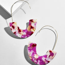 Load image into Gallery viewer, 2018 New Fashion Leopard Grain Multi-Color Big Hook Acrylic Earrings Special Design Semicircle Resin Drop Earring ZA Brincos