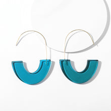 Load image into Gallery viewer, 2018 New Fashion Leopard Grain Multi-Color Big Hook Acrylic Earrings Special Design Semicircle Resin Drop Earring ZA Brincos