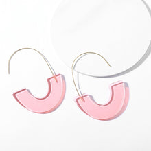 Load image into Gallery viewer, 2018 New Fashion Leopard Grain Multi-Color Big Hook Acrylic Earrings Special Design Semicircle Resin Drop Earring ZA Brincos