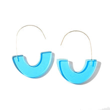 Load image into Gallery viewer, 2018 New Fashion Leopard Grain Multi-Color Big Hook Acrylic Earrings Special Design Semicircle Resin Drop Earring ZA Brincos