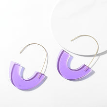 Load image into Gallery viewer, 2018 New Fashion Leopard Grain Multi-Color Big Hook Acrylic Earrings Special Design Semicircle Resin Drop Earring ZA Brincos