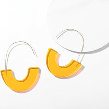 Load image into Gallery viewer, 2018 New Fashion Leopard Grain Multi-Color Big Hook Acrylic Earrings Special Design Semicircle Resin Drop Earring ZA Brincos
