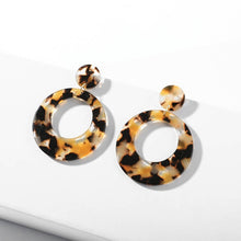 Load image into Gallery viewer, 2018 New Fashion Leopard Grain Multi-Color Big Hook Acrylic Earrings Special Design Semicircle Resin Drop Earring ZA Brincos