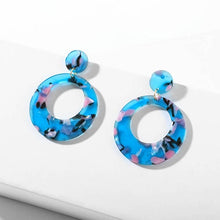 Load image into Gallery viewer, 2018 New Fashion Leopard Grain Multi-Color Big Hook Acrylic Earrings Special Design Semicircle Resin Drop Earring ZA Brincos