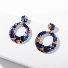 Load image into Gallery viewer, 2018 New Fashion Leopard Grain Multi-Color Big Hook Acrylic Earrings Special Design Semicircle Resin Drop Earring ZA Brincos