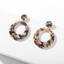 Load image into Gallery viewer, 2018 New Fashion Leopard Grain Multi-Color Big Hook Acrylic Earrings Special Design Semicircle Resin Drop Earring ZA Brincos
