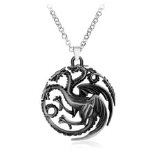 Load image into Gallery viewer, Game of Thrones necklace Stark family lion wolf dragon deer Lannister Targaryen Stark Baratheon Arryn Greyjoy family members