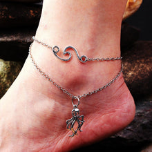 Load image into Gallery viewer, LE SKY Fashion Beach Jewelry Double Layer Love Heart Starfish Pendant Beads Anklet Foot Chain Ankle Bracelet Jewelry For Women