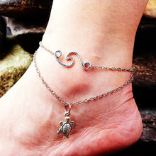 Load image into Gallery viewer, LE SKY Fashion Beach Jewelry Double Layer Love Heart Starfish Pendant Beads Anklet Foot Chain Ankle Bracelet Jewelry For Women