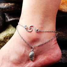 Load image into Gallery viewer, LE SKY Fashion Beach Jewelry Double Layer Love Heart Starfish Pendant Beads Anklet Foot Chain Ankle Bracelet Jewelry For Women