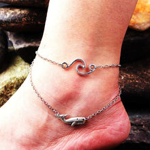 Load image into Gallery viewer, LE SKY Fashion Beach Jewelry Double Layer Love Heart Starfish Pendant Beads Anklet Foot Chain Ankle Bracelet Jewelry For Women