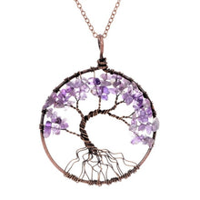 Load image into Gallery viewer, SEDmart 7 Chakra Tree Of Life Pendant Necklace Copper Crystal Natural Stone Necklace Quartz Stones Pendants Women Christmas Gift