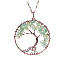 Load image into Gallery viewer, SEDmart 7 Chakra Tree Of Life Pendant Necklace Copper Crystal Natural Stone Necklace Quartz Stones Pendants Women Christmas Gift