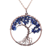 Load image into Gallery viewer, SEDmart 7 Chakra Tree Of Life Pendant Necklace Copper Crystal Natural Stone Necklace Quartz Stones Pendants Women Christmas Gift