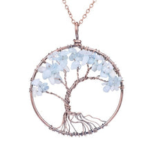 Load image into Gallery viewer, SEDmart 7 Chakra Tree Of Life Pendant Necklace Copper Crystal Natural Stone Necklace Quartz Stones Pendants Women Christmas Gift