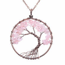 Load image into Gallery viewer, SEDmart 7 Chakra Tree Of Life Pendant Necklace Copper Crystal Natural Stone Necklace Quartz Stones Pendants Women Christmas Gift