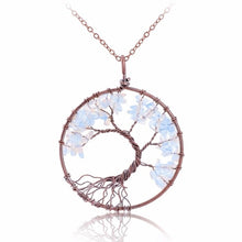 Load image into Gallery viewer, SEDmart 7 Chakra Tree Of Life Pendant Necklace Copper Crystal Natural Stone Necklace Quartz Stones Pendants Women Christmas Gift