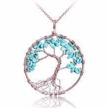 Load image into Gallery viewer, SEDmart 7 Chakra Tree Of Life Pendant Necklace Copper Crystal Natural Stone Necklace Quartz Stones Pendants Women Christmas Gift