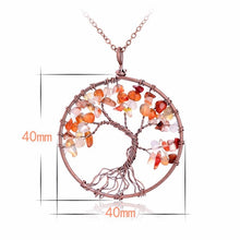 Load image into Gallery viewer, SEDmart 7 Chakra Tree Of Life Pendant Necklace Copper Crystal Natural Stone Necklace Quartz Stones Pendants Women Christmas Gift