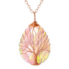 Load image into Gallery viewer, SEDmart 7 Chakra Tree Of Life Pendant Necklace Copper Crystal Natural Stone Necklace Quartz Stones Pendants Women Christmas Gift