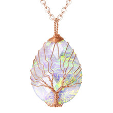 Load image into Gallery viewer, SEDmart 7 Chakra Tree Of Life Pendant Necklace Copper Crystal Natural Stone Necklace Quartz Stones Pendants Women Christmas Gift