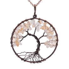 Load image into Gallery viewer, SEDmart 7 Chakra Tree Of Life Pendant Necklace Copper Crystal Natural Stone Necklace Quartz Stones Pendants Women Christmas Gift