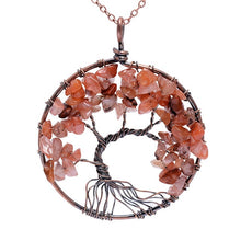 Load image into Gallery viewer, SEDmart 7 Chakra Tree Of Life Pendant Necklace Copper Crystal Natural Stone Necklace Quartz Stones Pendants Women Christmas Gift