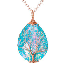 Load image into Gallery viewer, SEDmart 7 Chakra Tree Of Life Pendant Necklace Copper Crystal Natural Stone Necklace Quartz Stones Pendants Women Christmas Gift