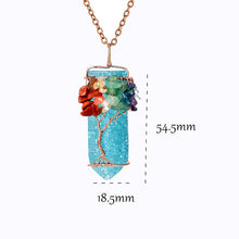 Load image into Gallery viewer, SEDmart 7 Chakra Tree Of Life Pendant Necklace Copper Crystal Natural Stone Necklace Quartz Stones Pendants Women Christmas Gift