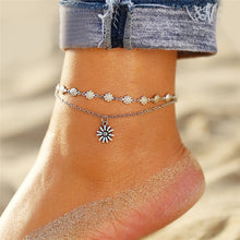 Load image into Gallery viewer, IF YOU Bohemia Sunflower Summer Beach Multilayer Anklets For Women BOHO Foot Chain Anklet Jewelry Bracelet On Leg 2019 New Trend
