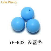Load image into Gallery viewer, Julie Wang 20PCS 10/12/15mm Round Food Grade Silicone Beads For Necklace Pendant Bracelet Anklet Jewelry Making Accessory