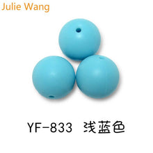Load image into Gallery viewer, Julie Wang 20PCS 10/12/15mm Round Food Grade Silicone Beads For Necklace Pendant Bracelet Anklet Jewelry Making Accessory