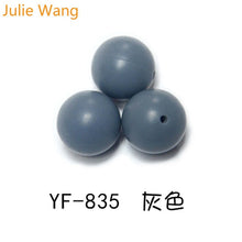 Load image into Gallery viewer, Julie Wang 20PCS 10/12/15mm Round Food Grade Silicone Beads For Necklace Pendant Bracelet Anklet Jewelry Making Accessory