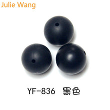 Load image into Gallery viewer, Julie Wang 20PCS 10/12/15mm Round Food Grade Silicone Beads For Necklace Pendant Bracelet Anklet Jewelry Making Accessory