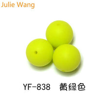 Load image into Gallery viewer, Julie Wang 20PCS 10/12/15mm Round Food Grade Silicone Beads For Necklace Pendant Bracelet Anklet Jewelry Making Accessory