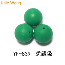 Load image into Gallery viewer, Julie Wang 20PCS 10/12/15mm Round Food Grade Silicone Beads For Necklace Pendant Bracelet Anklet Jewelry Making Accessory