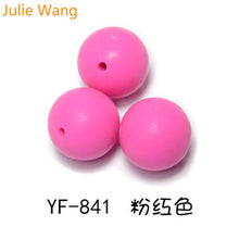 Load image into Gallery viewer, Julie Wang 20PCS 10/12/15mm Round Food Grade Silicone Beads For Necklace Pendant Bracelet Anklet Jewelry Making Accessory