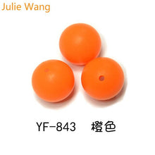 Load image into Gallery viewer, Julie Wang 20PCS 10/12/15mm Round Food Grade Silicone Beads For Necklace Pendant Bracelet Anklet Jewelry Making Accessory