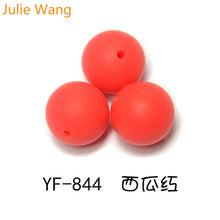 Load image into Gallery viewer, Julie Wang 20PCS 10/12/15mm Round Food Grade Silicone Beads For Necklace Pendant Bracelet Anklet Jewelry Making Accessory