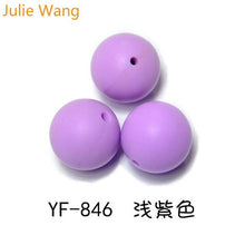 Load image into Gallery viewer, Julie Wang 20PCS 10/12/15mm Round Food Grade Silicone Beads For Necklace Pendant Bracelet Anklet Jewelry Making Accessory