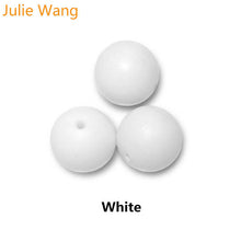 Load image into Gallery viewer, Julie Wang 20PCS 10/12/15mm Round Food Grade Silicone Beads For Necklace Pendant Bracelet Anklet Jewelry Making Accessory