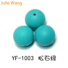Load image into Gallery viewer, Julie Wang 20PCS 10/12/15mm Round Food Grade Silicone Beads For Necklace Pendant Bracelet Anklet Jewelry Making Accessory