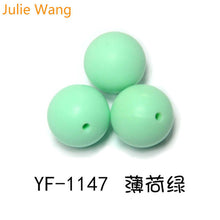 Load image into Gallery viewer, Julie Wang 20PCS 10/12/15mm Round Food Grade Silicone Beads For Necklace Pendant Bracelet Anklet Jewelry Making Accessory