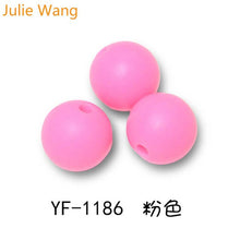 Load image into Gallery viewer, Julie Wang 20PCS 10/12/15mm Round Food Grade Silicone Beads For Necklace Pendant Bracelet Anklet Jewelry Making Accessory
